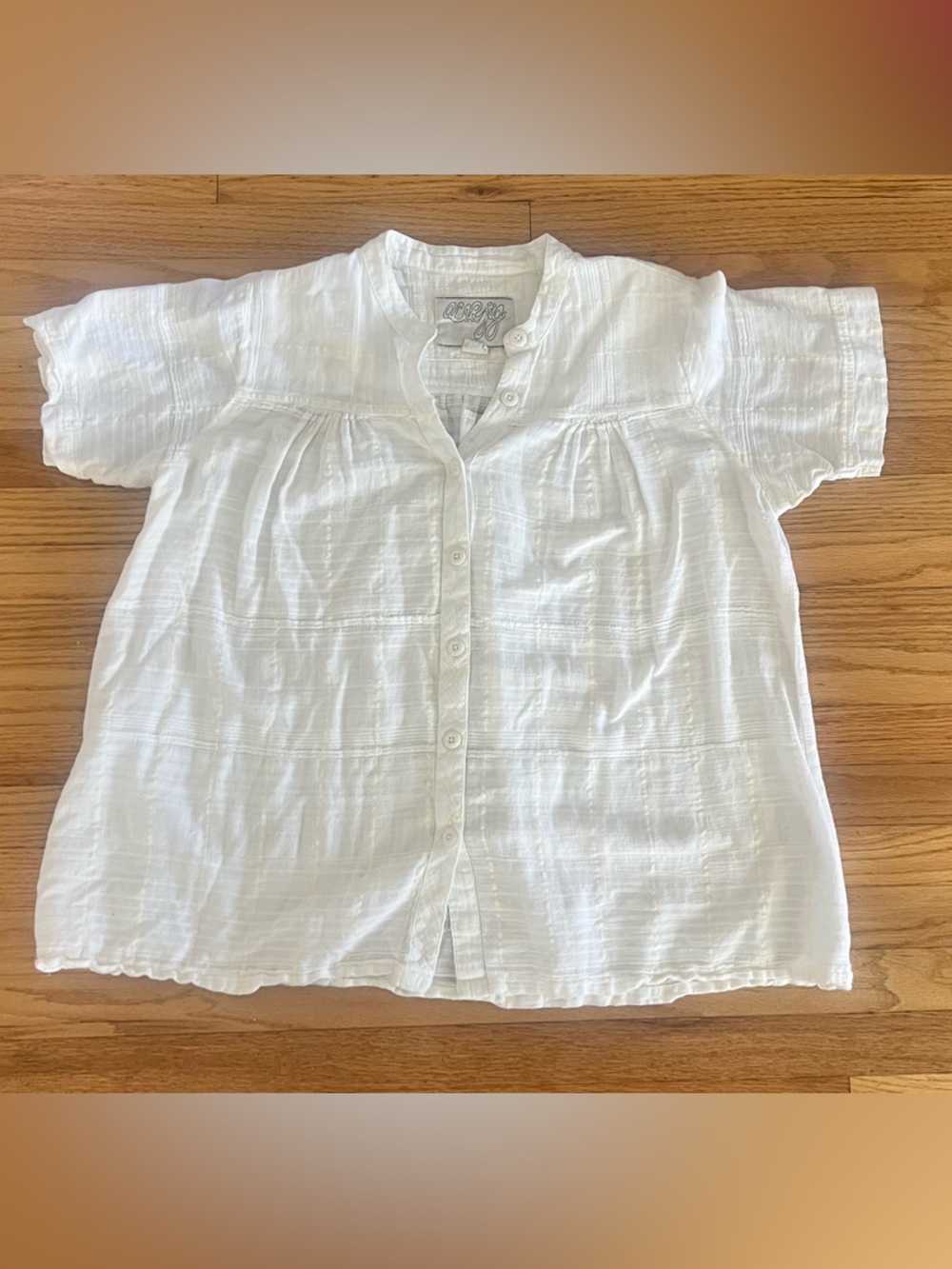 Ace & Jig White and yellow Gauze Button-Up Blouse size M